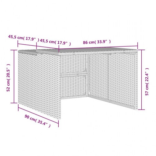 Garage til robotplæneklipper i polyrattan - 86×90×52/57 cm, brun
