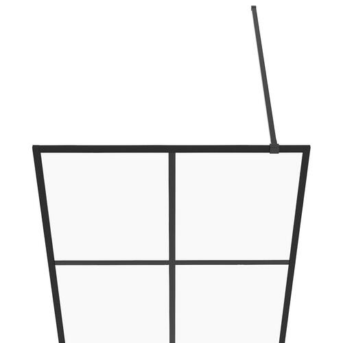 Brusevæg 80x195 cm klart sikkerhedsglas sort