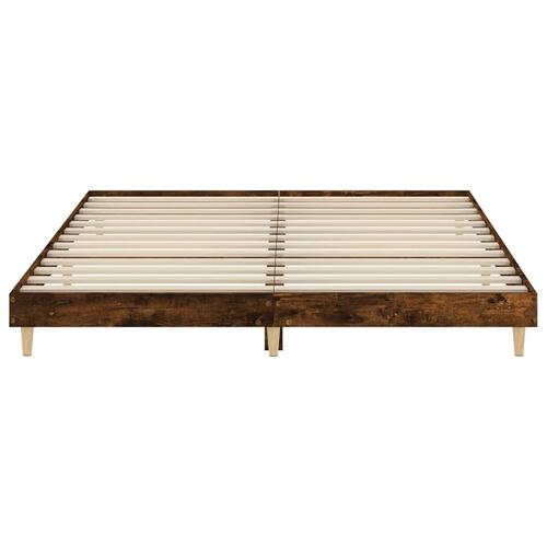 Sengeramme 120x200 cm uden madras konstrueret træ røget eg