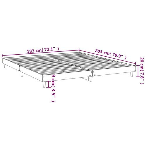 Sengeramme 120x200 cm uden madras konstrueret træ røget eg
