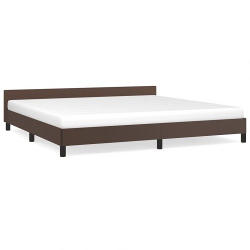 Sengeramme med hovedgærde uden madras Brun 200x200 cm