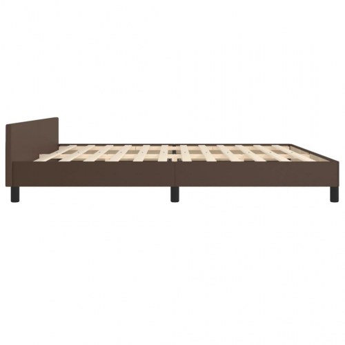Sengeramme med hovedgærde uden madras Brun 200x200 cm
