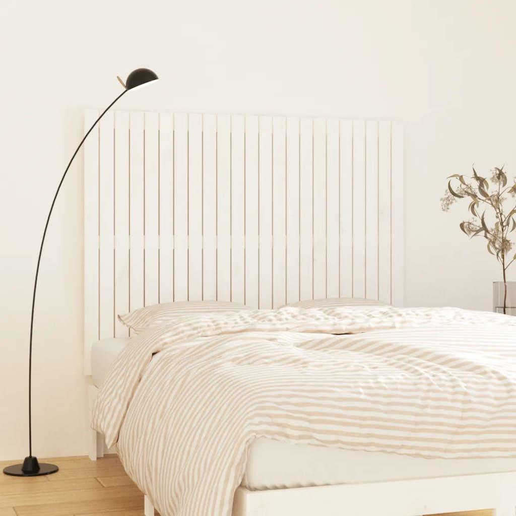 Sengegavl 108X3X60 Cm Massivt Fyrretræ Hvid - 146.5 x 110 cm
