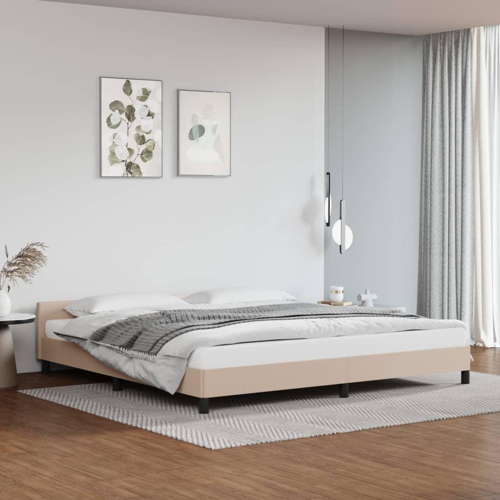 Sengeramme Med Hovedgærde Uden Madras Cappuccino 200x200 Cm