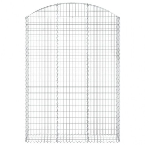 Buet gabionkurv 150 x 30 x 200/220 cm - galvaniseret jern