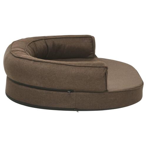Ergonomisk hundeseng 75x53 cm hør-look brun