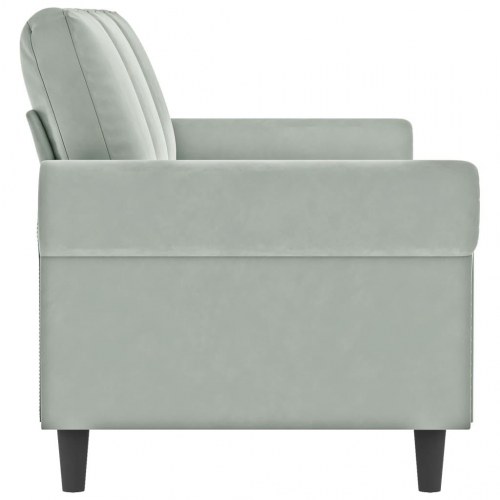3-personers sofa i velour - lysegrå, sædebredde 180 cm
