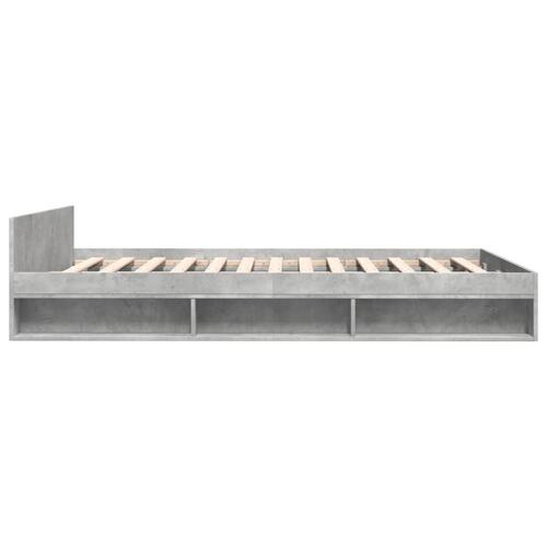 Sengeramme med skuffer 140x200 cm konstrueret træ betongrå