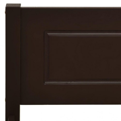 Sengestel 200x200 cm massivt fyrretræ mørkebrun