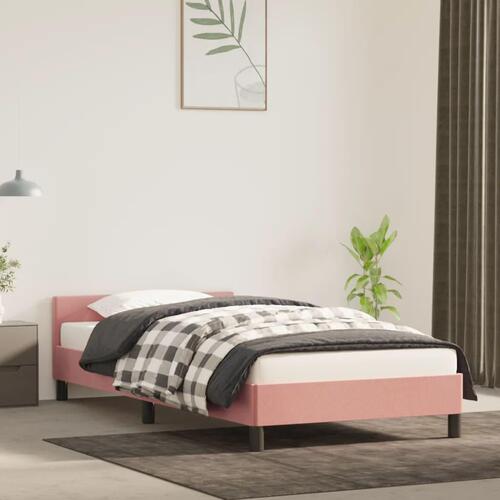 Sengeramme med hovedgærde uden madras Pink 80x200 cm Fløjl