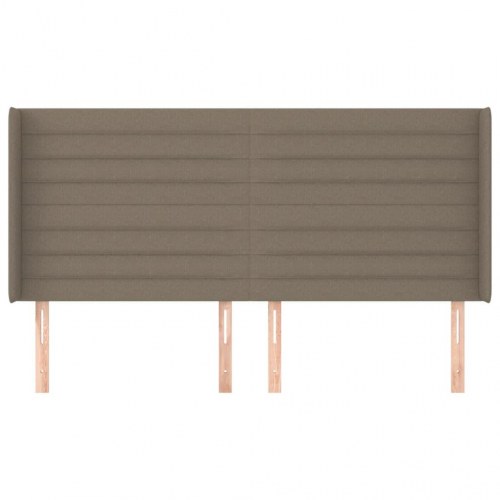 Sengegavl med kanter 183 x 16 x 118/128 cm - gråbrun