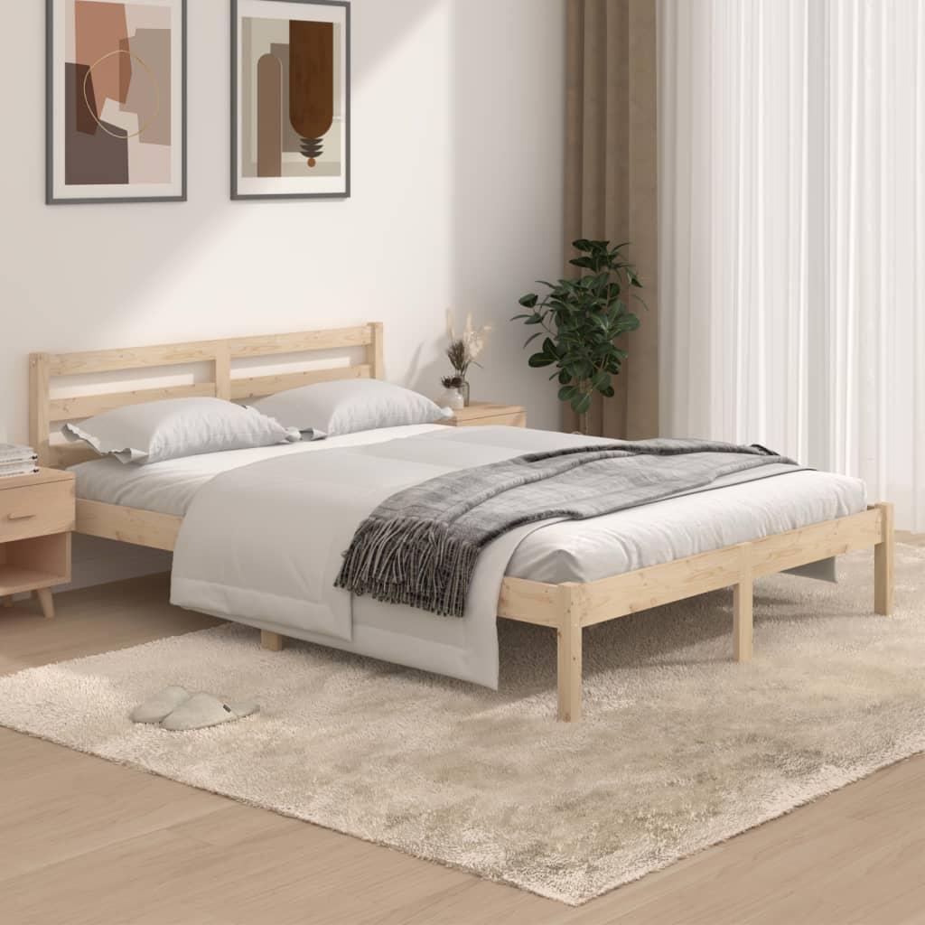 Sengeramme 135x190 cm massivt fyrretræ