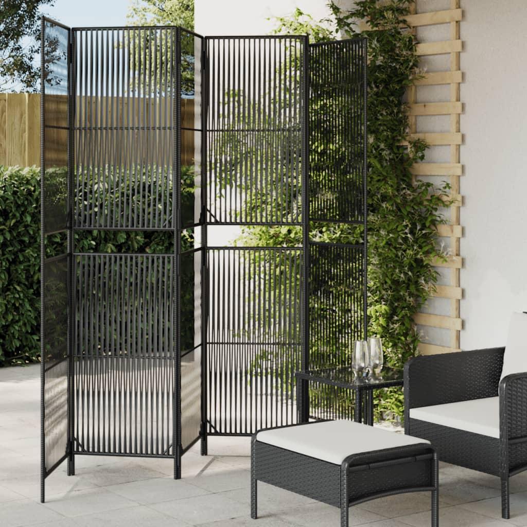 Rumdeler 6 paneler polyrattan sort