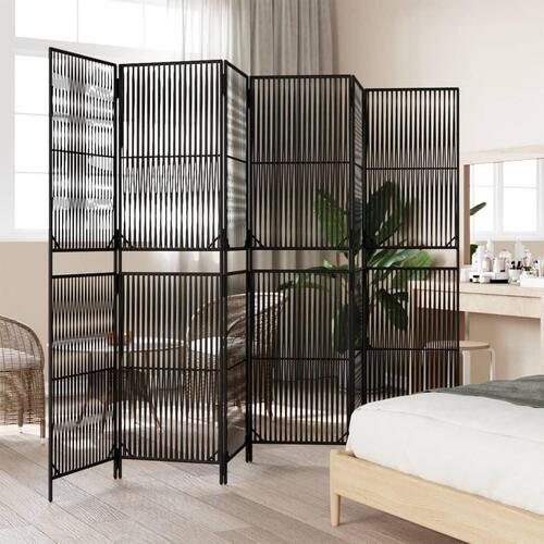 Rumdeler 6 paneler polyrattan sort