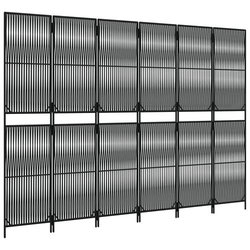 Rumdeler 6 paneler polyrattan sort
