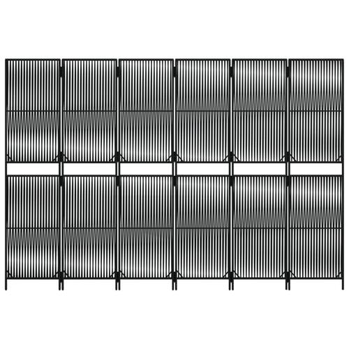 Rumdeler 6 paneler polyrattan sort