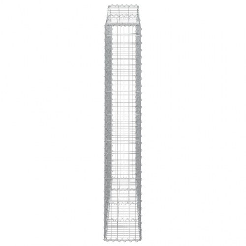 Buede gabionkurve - 2 stk. 200×30×180/200 cm i galvaniseret jern