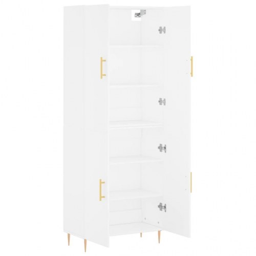 Højskab 69,5x34x180 cm konstrueret træ hvid