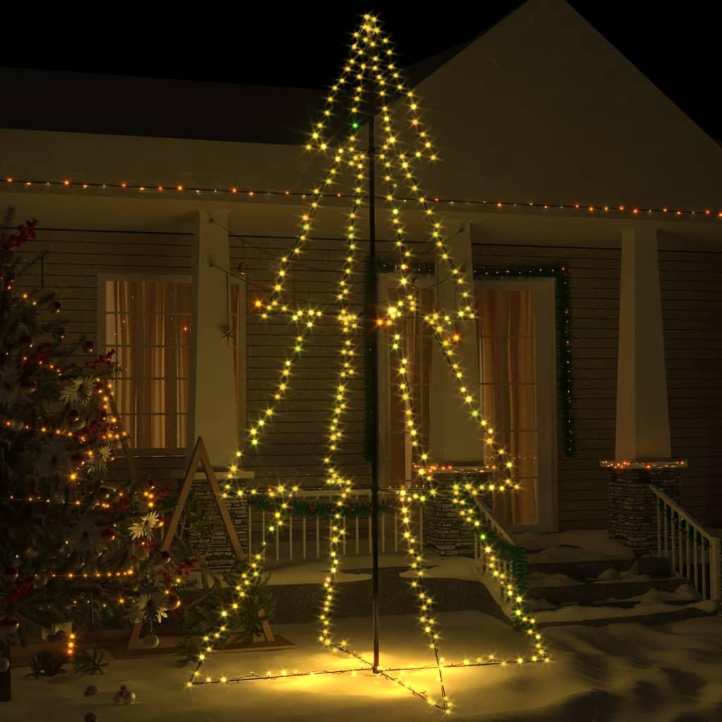 Lysende juletræ 143x250 cm 360 LED'er indendørs/udendørs