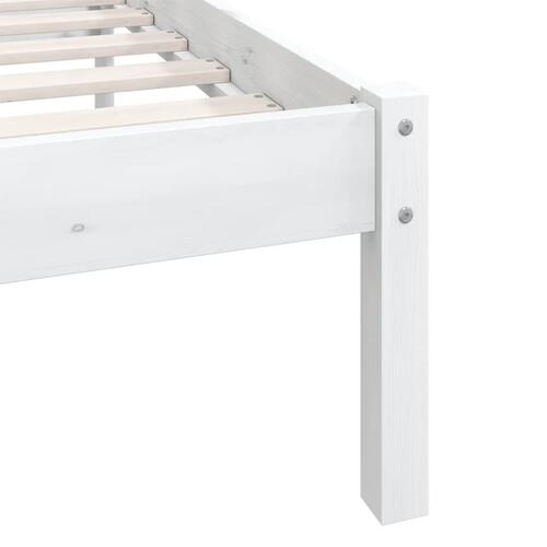 Sengeramme 180x200 cm Super King massivt fyrretræ hvid