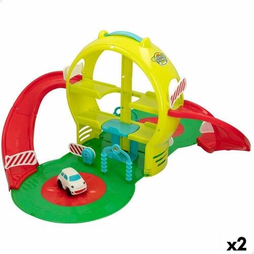 Bærbar Garage Motor Town 3 niveauer Bil Grøn 61,5 x 33 x 68,5 cm (2 enheder)
