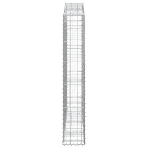 Buede gabionkurve - 4 stk. 200×30×180/200 cm i galvaniseret jern