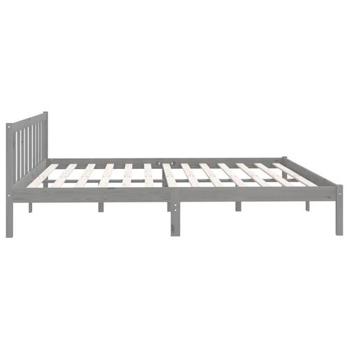 Sengeramme 180x200 cm Super King massivt fyrretræ grå