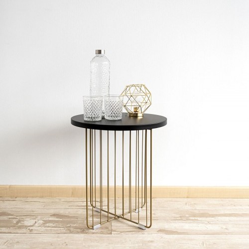 Vinthera Moa sofabord/sidebord - gylden metal, Ø44 × H47,8 cm