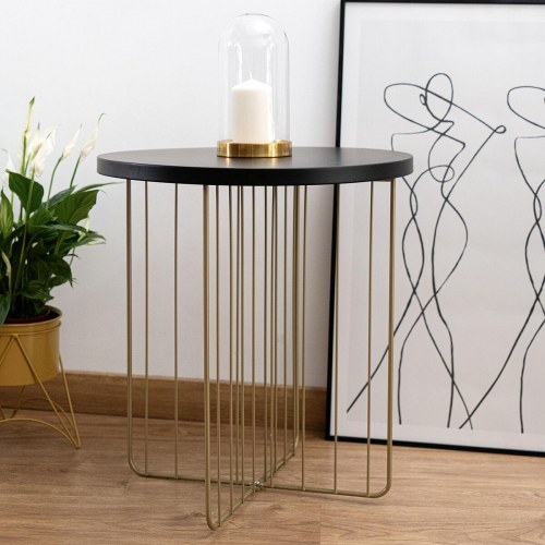 Vinthera Moa sofabord/sidebord - gylden metal, Ø44 × H47,8 cm