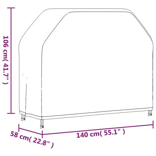 Grillovertræk 140x58x106 cm 420D oxfordstof sort
