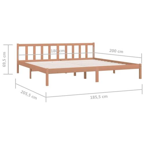 Sengeramme 180x200 cm Super King massivt træ gyldenbrun