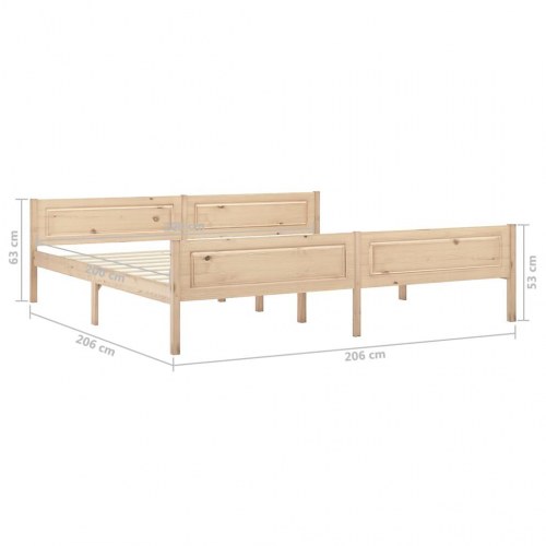 Sengeramme i massivt fyrretræ 200 x 200 cm - uden madras