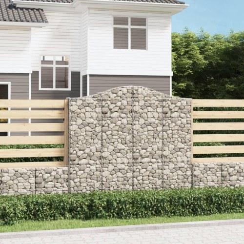 Buede gabionkurve 7 stk. 200x30x180/200 cm galvaniseret jern