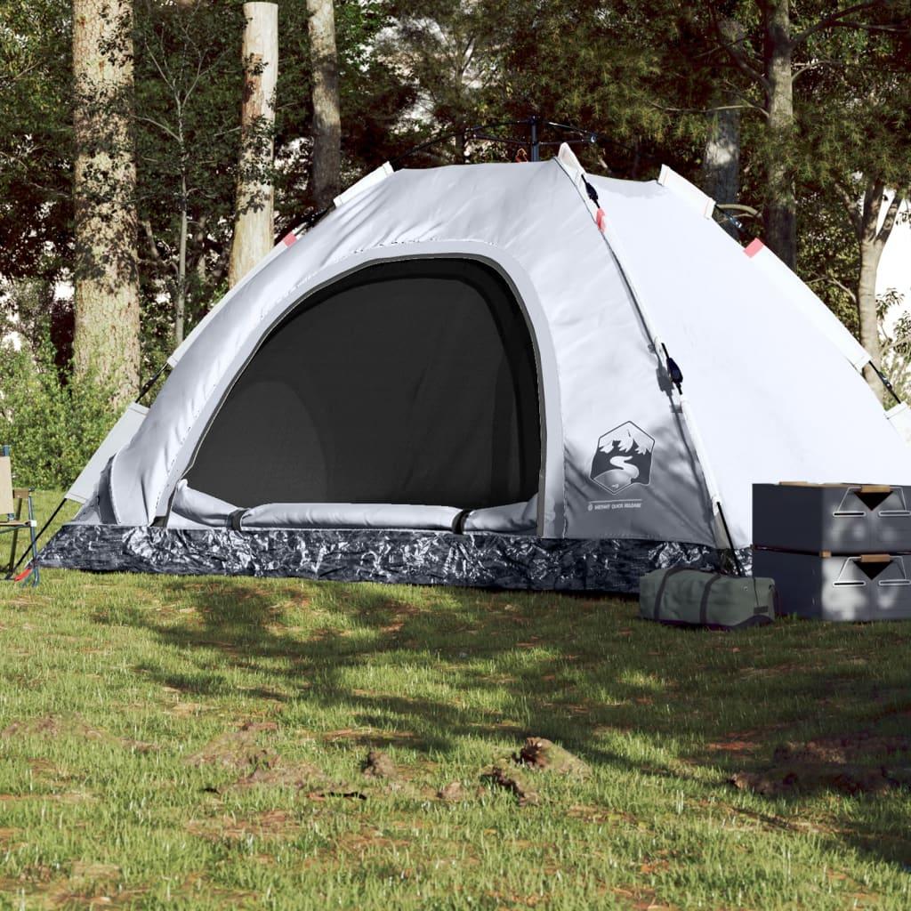 5 Personers Campingtelt Vandafvisende Quick Release Mørklægning Hvid