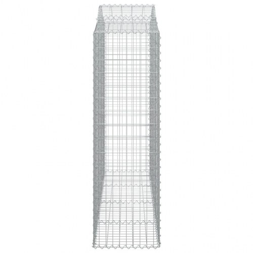 Buede gabionkurve - 4 stk. 200×50×160/180 cm i galvaniseret jern