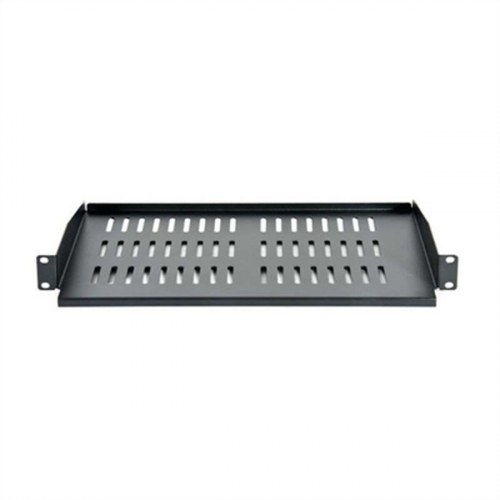 Rack hylde 19" - 2LAN fast bakke, sort, 27,5 cm dyb