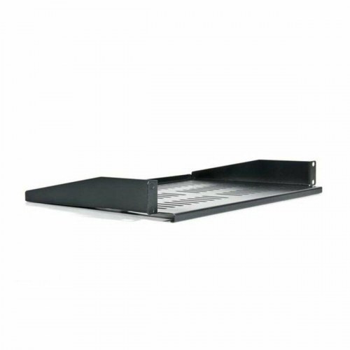 Rack hylde 19" - 2LAN fast bakke, sort, 27,5 cm dyb