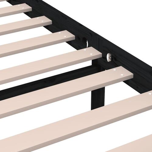 Sengeramme 200x200 cm massivt træ sort