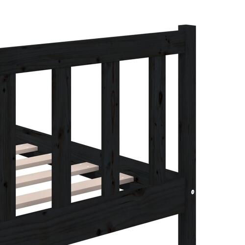 Sengeramme 200x200 cm massivt træ sort