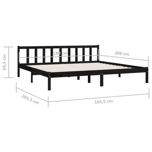 Sengeramme 180x200 cm Super King massivt fyrretræ grå