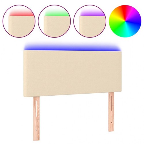 Sengegavl med LED-lys 80 x 5 x 78/88 cm - cremefarvet