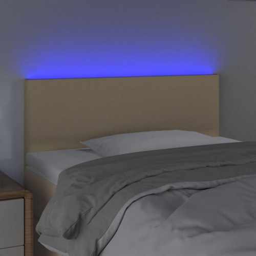 Sengegavl med LED-lys 80 x 5 x 78/88 cm - cremefarvet