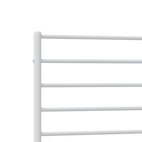Sengeramme i metal med sengegavl og fodgærde 90x190 cm - hvid