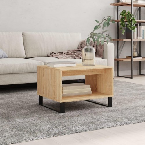 Sofabord 60x50x40 cm konstrueret træ sonoma-eg