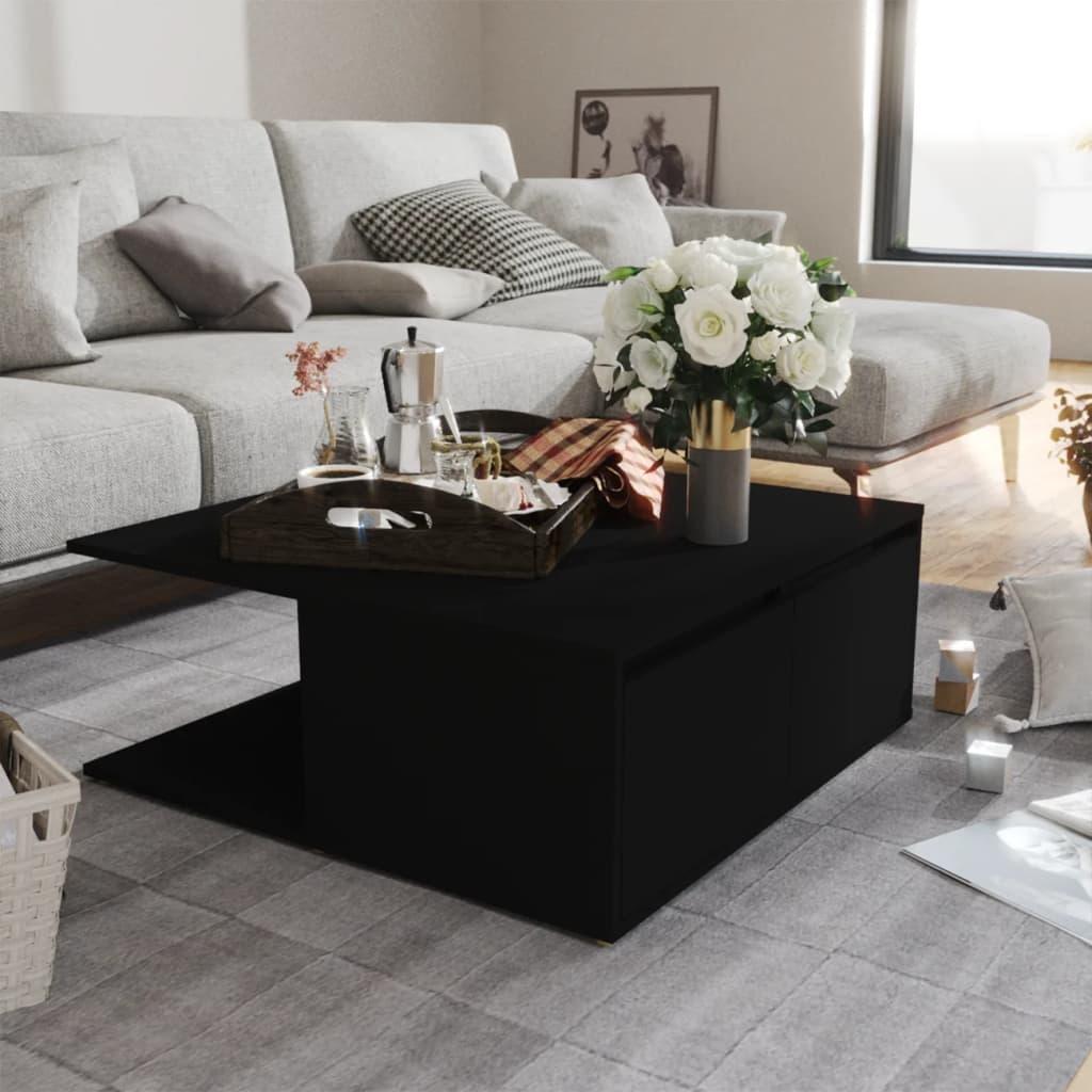 Sofabord 80x80x31 cm spånplade sort
