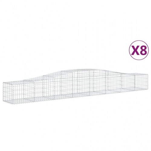 Buede gabionkurve 8 stk. 400x50x40/60 cm galvaniseret jern