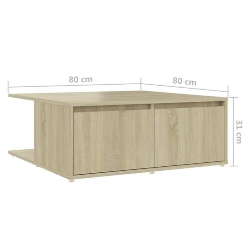 Sofabord 80x80x31 cm spånplade sonoma-eg