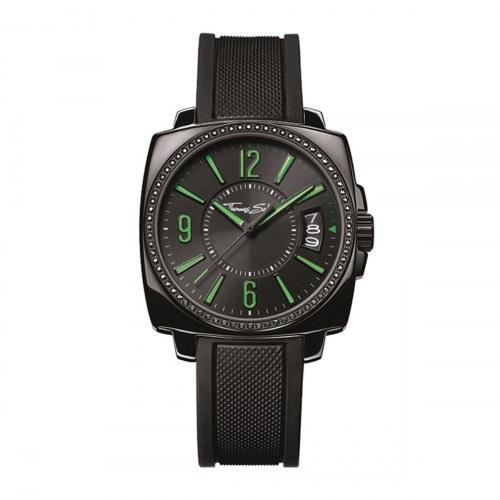 Thomas Sabo herreur WA0106-208-203 - Ø 40,5 mm, sort/silikone