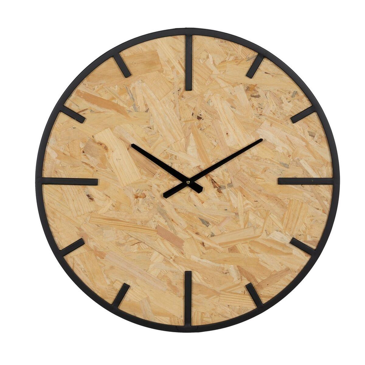 Vægur Sort Natur Pvc Jern Træ Mdf 60 X 4 5 X 60 Cm