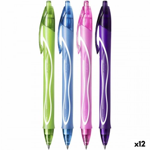 Bic Gel-Ocity Quick Dry gelpen - 4 farver, 0,3 mm, 12 stk.